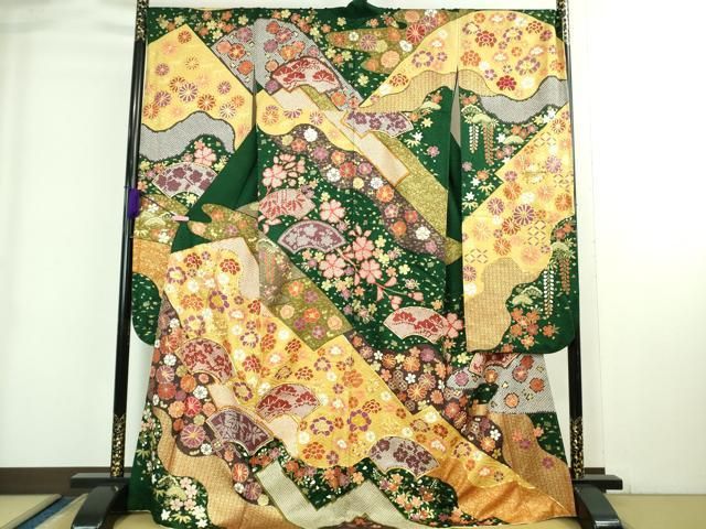 レディース 平和屋本店○極上 中国三大刺繍 相良刺繍 振袖・長襦袢