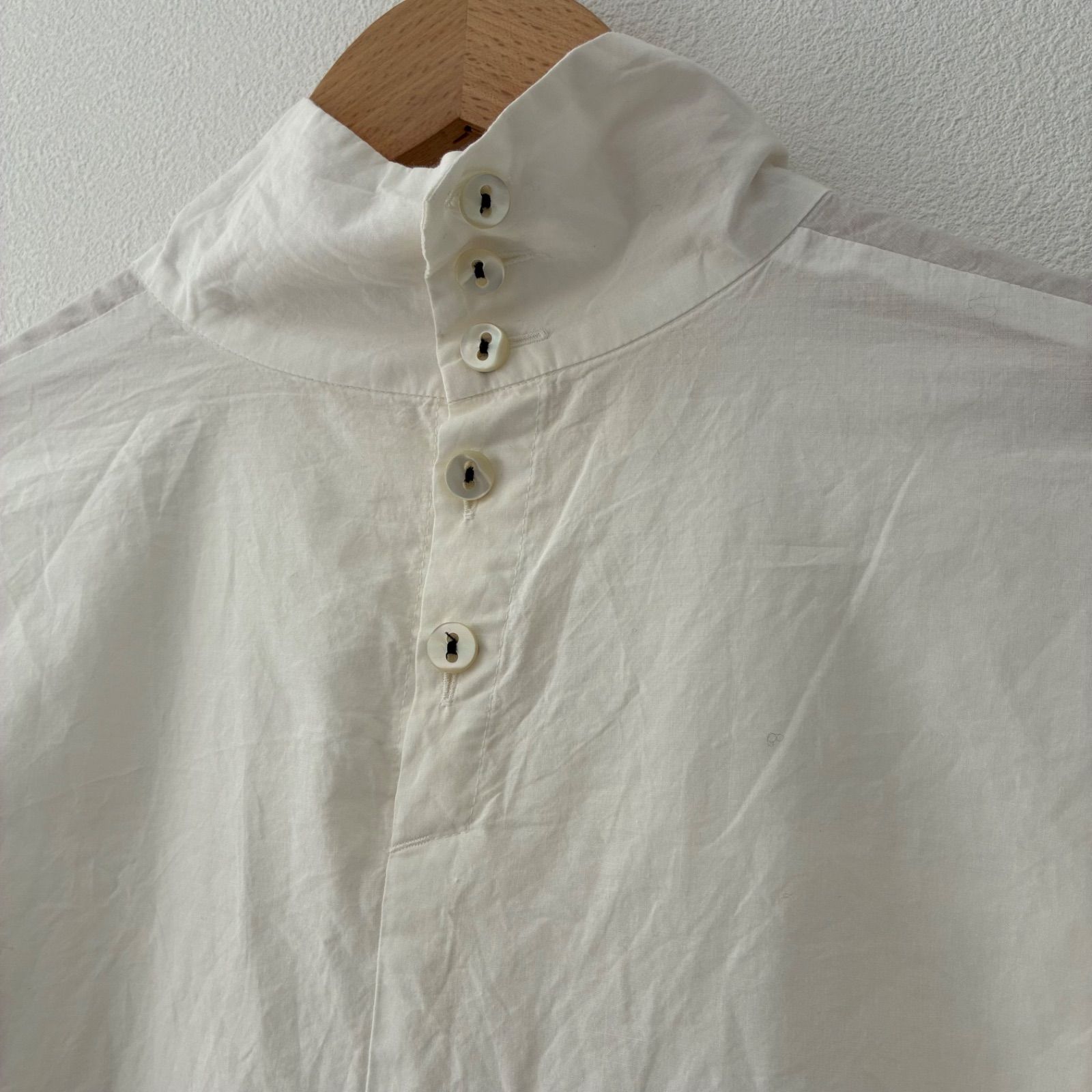 pas de calais ホワイト 半袖シャツ pas de calais ホワイト 半袖