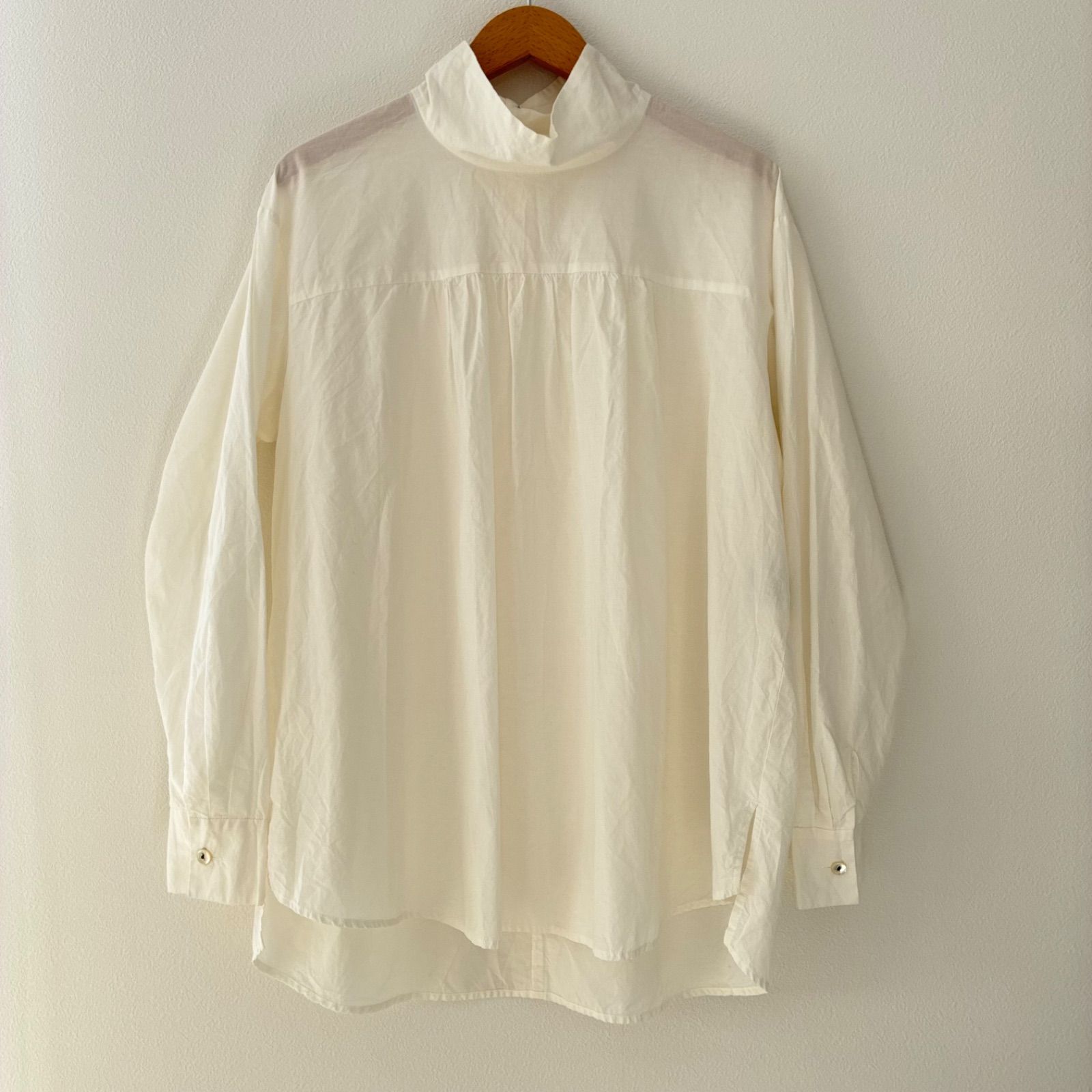 パドカレ Pas de calais シャツ/ブラウス サイズ36 白 ホワイト シルク