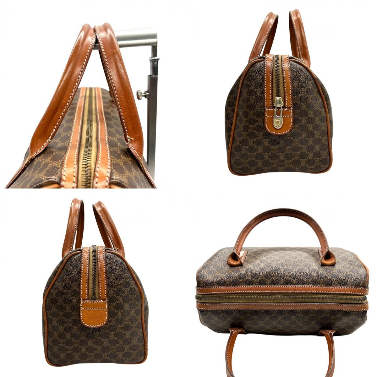 良品】セリーヌ CELINE マカダム ミニボストン ハンドバッグ PVC