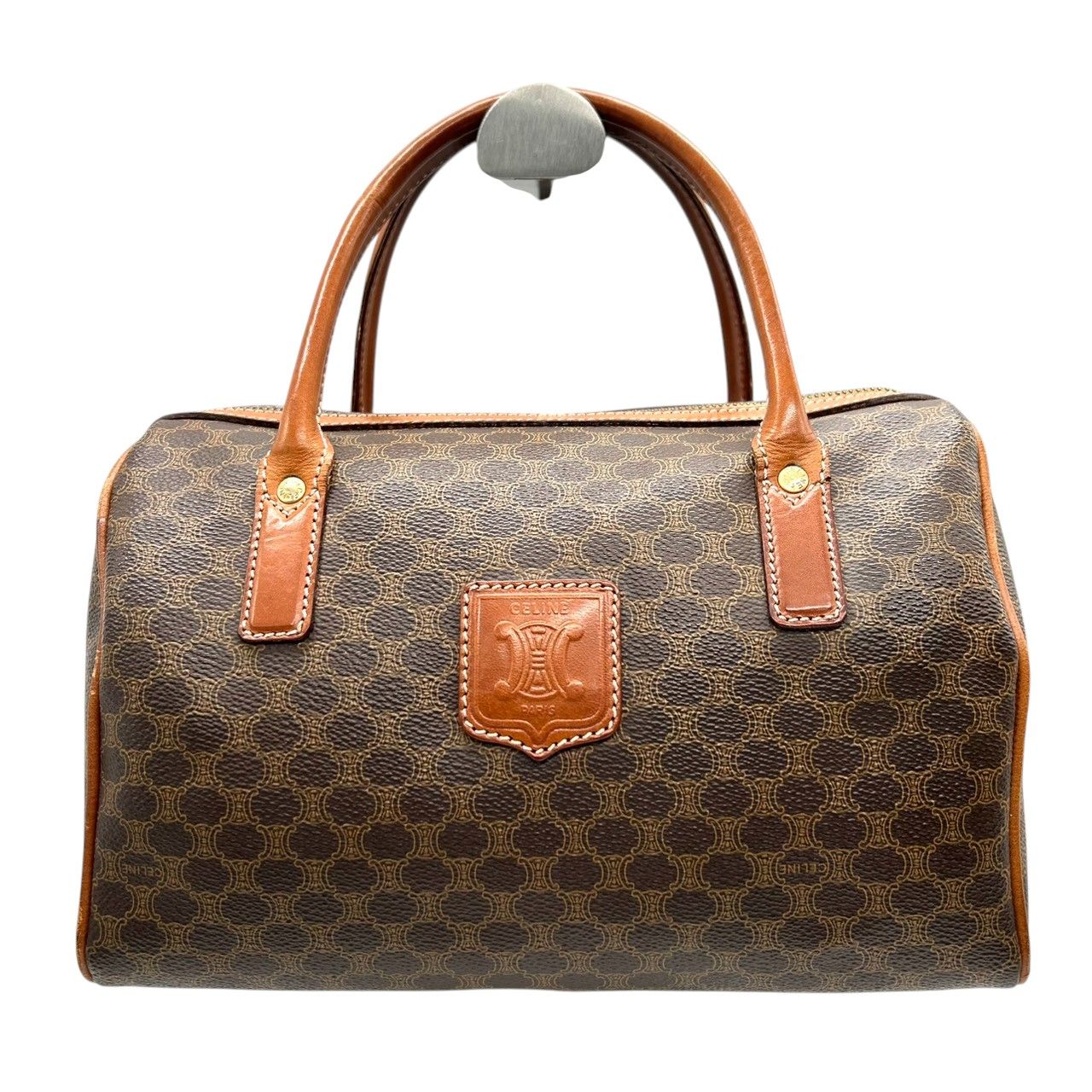 良品】セリーヌ CELINE マカダム ミニボストン ハンドバッグ PVC