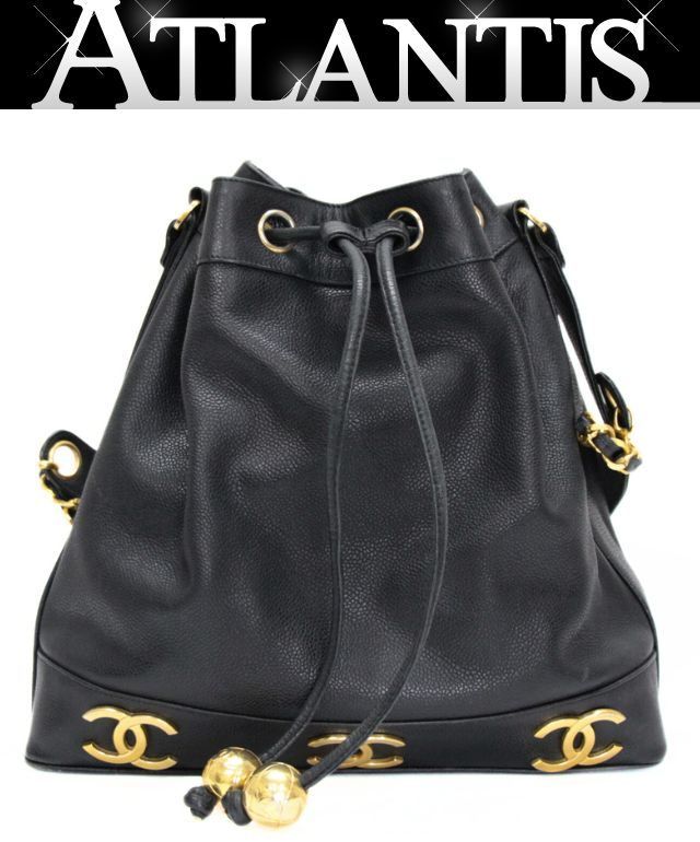 シャネル CHANEL ヴィンテージ トリプルココマーク 巾着ショルダー