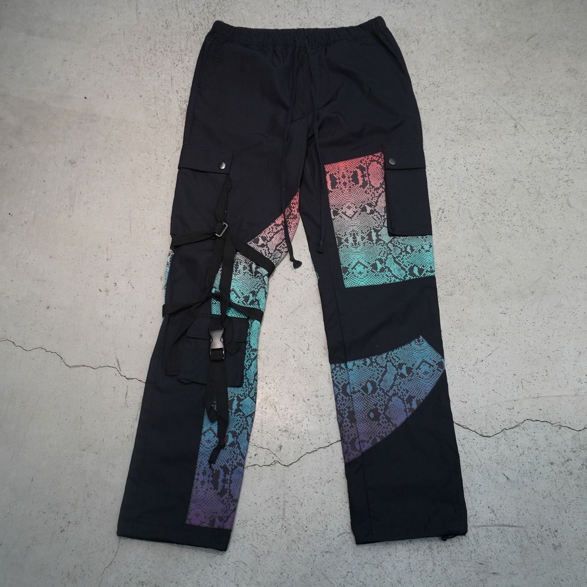 ROGIC ロジック BONTAGE パイソン柄 切替 ナイロン ボンテージ パンツ