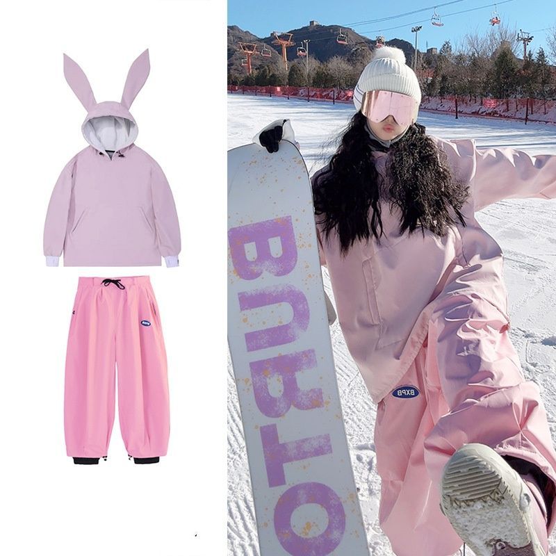 スキーウェア 上下セット 2点セット メンズレディース ウサギ 兎耳