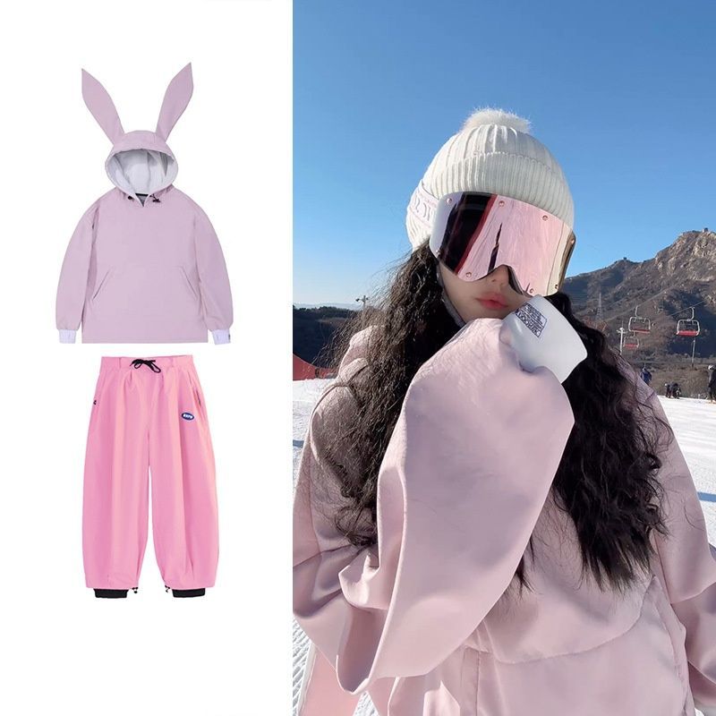 スキーウェア 上下セット 2点セット メンズレディース ウサギ 兎耳