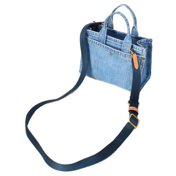 コーチ バッグ COACH デニム カーゴ トート 刺繡 20 ミニ ロゴ 2WAY