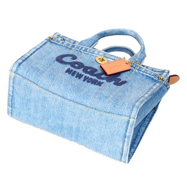 コーチ バッグ COACH デニム カーゴ トート 刺繡 20 ミニ ロゴ 2WAY