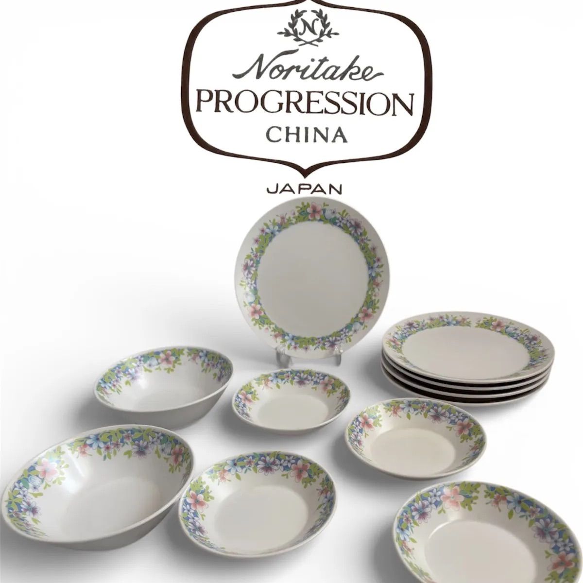 Noritake PROGRESSION China レトロ柄皿 5枚セット Noritake