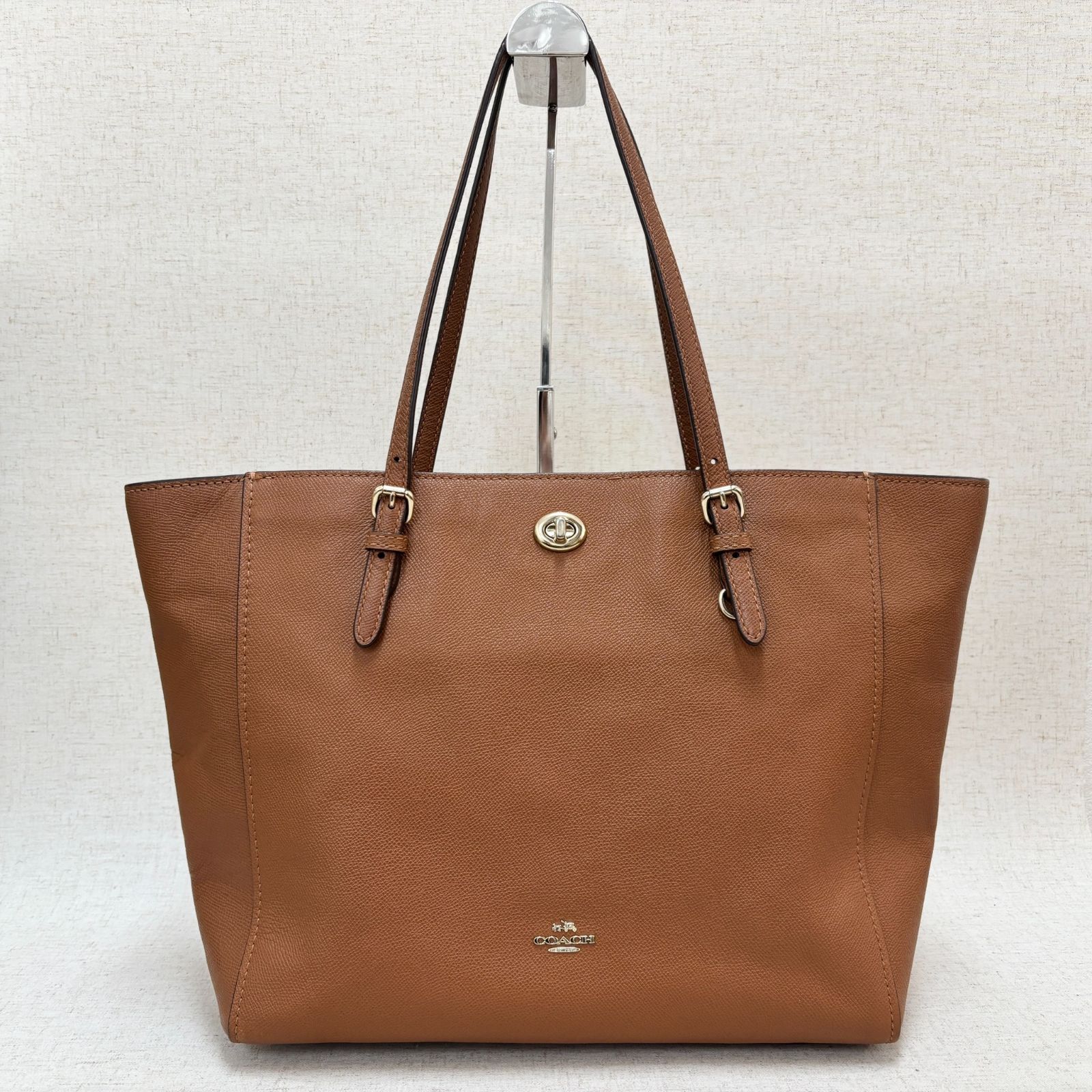 COACH コーチ トートバッグ レザー ブラウン キャメル ゴールド金具