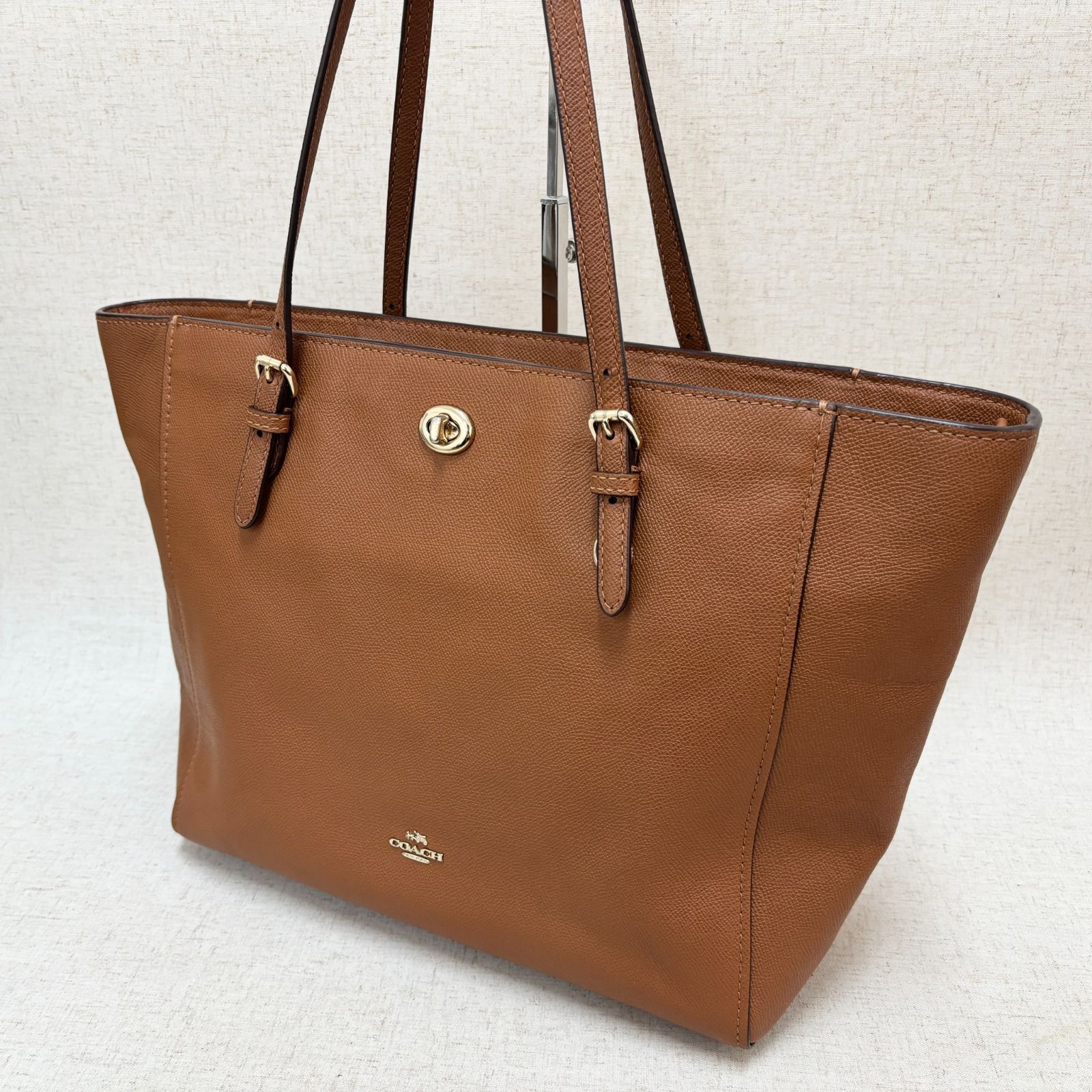 COACH コーチ トートバッグ レザー ブラウン キャメル ゴールド金具 