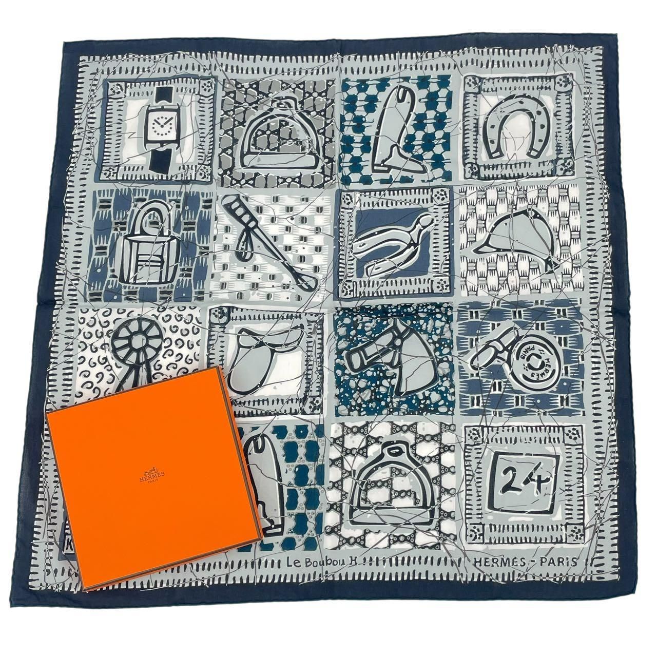 希少 新品同様 HERMES エルメス スカーフ ブーブーH Le Boubou H 馬具 