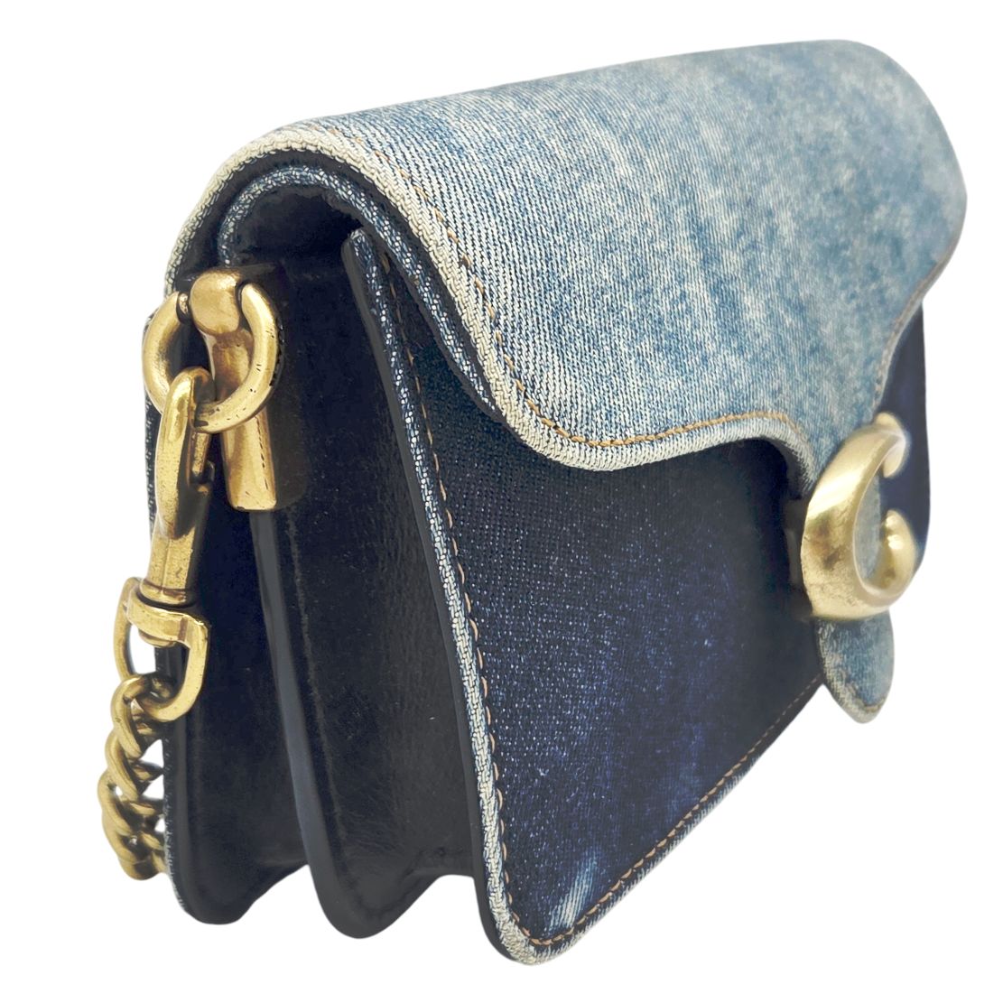 中古】COACH コーチ タビー チェーンショルダー バッグ デニム