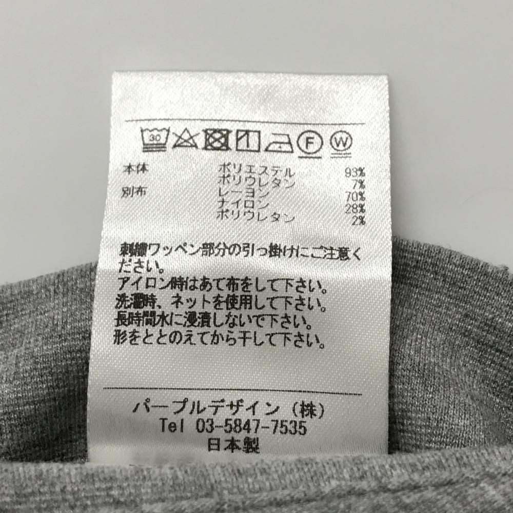 ディセンバーメイ パンツ ダークネイビー&times;グレー ストレッチ 後ろウエストゴム  レディース M ゴルフウェア DECEMBERMAY