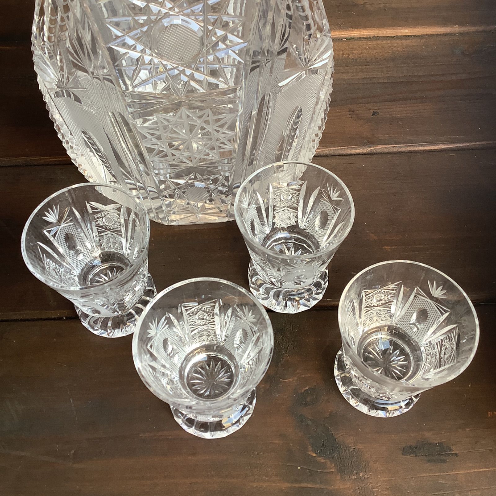 【未使用品】BOHEMIA Crystal デキャンタとグラス6個セット 未使用品】BOHEMIA Crystal デキャンタとグラスセット 未使用品