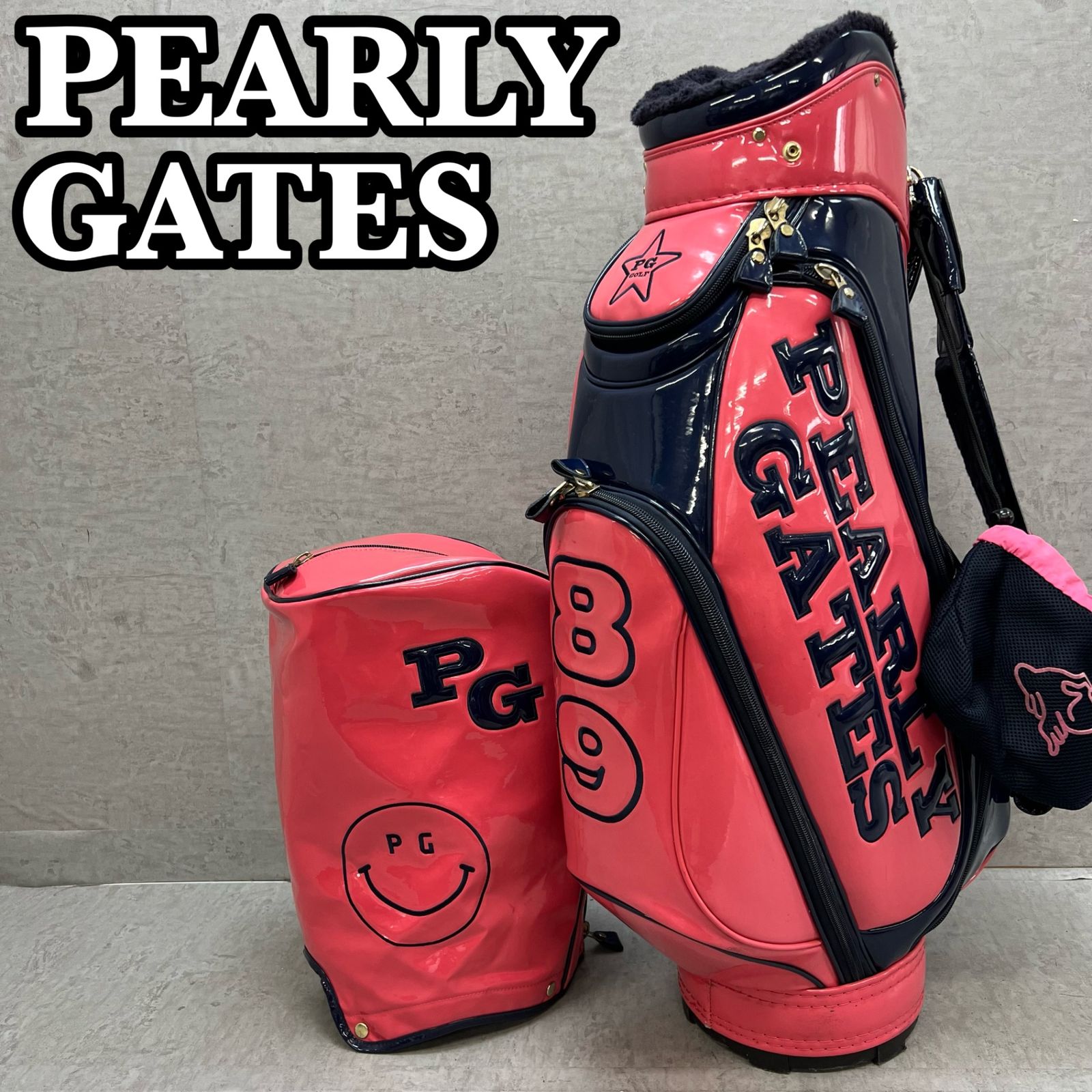 パーリーゲイツ ゴルフ用 カート式キャディバッグ 約9.5型 エナメル