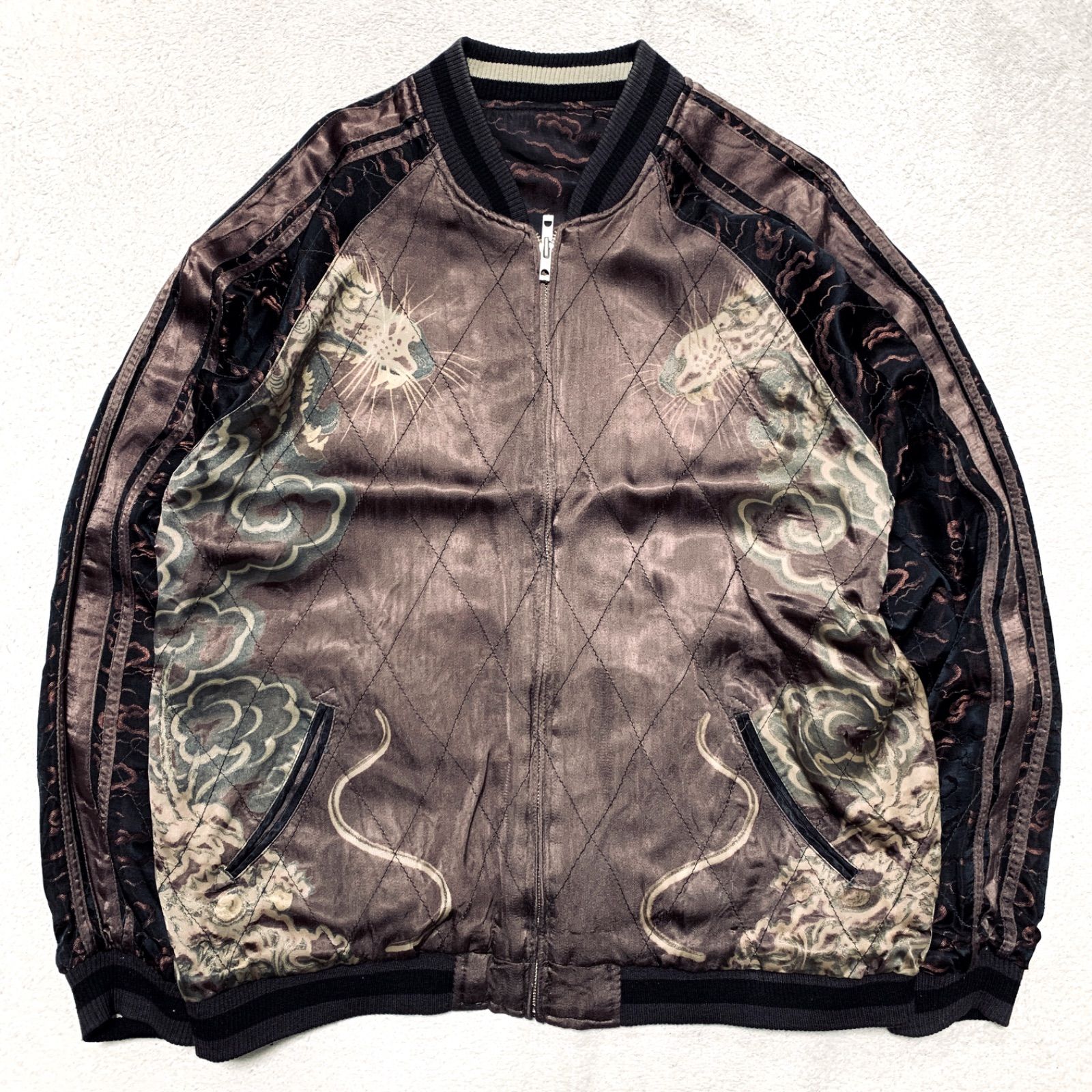 龍桜 スーベニアジャケット スカジャン リバーシブル 和柄 刺繍 虎 龍