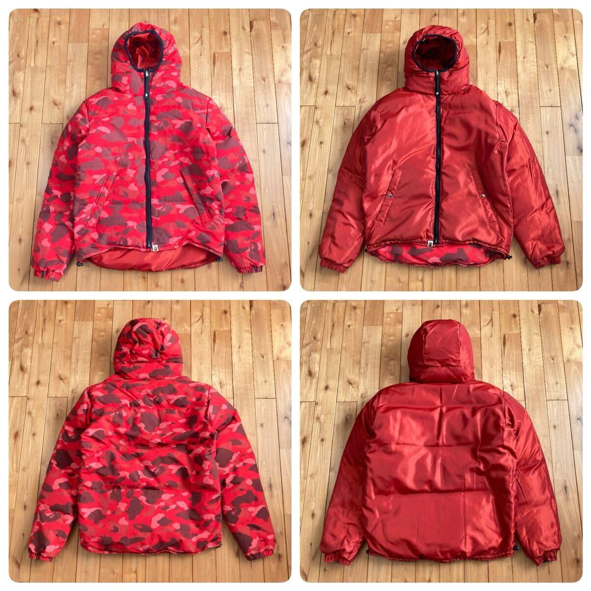 ☆最終値下げ☆ APE エイプ 猿迷彩リバーシブル ダウンジャケット 赤色 L ☆最終値下げ☆ APE エイプ 猿迷彩リバーシブル ダウンジャケット 赤色