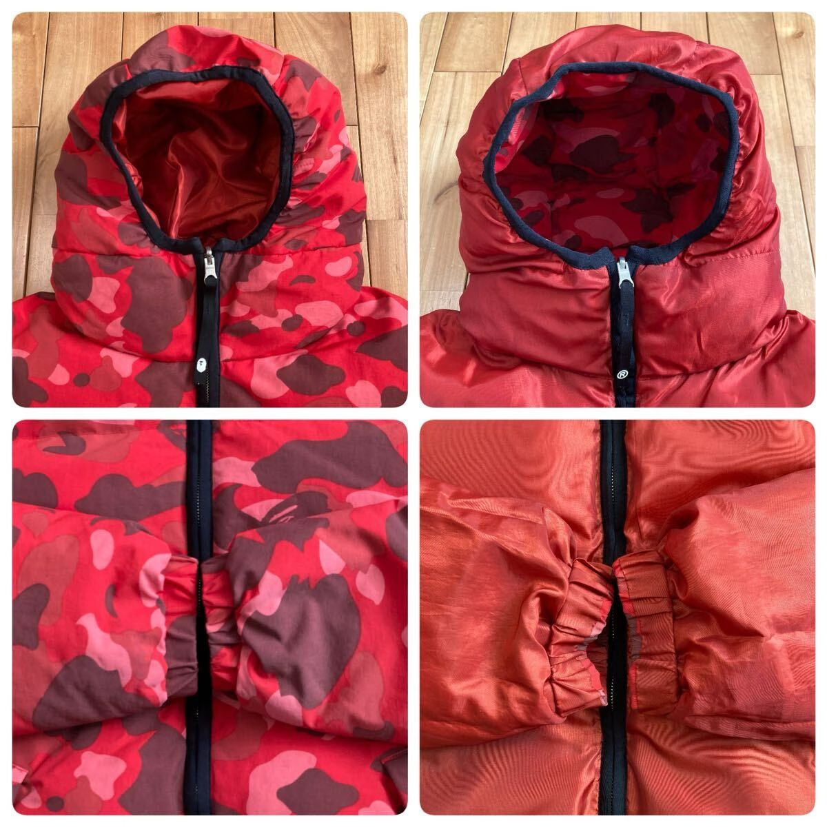 ☆最終値下げ☆ APE エイプ 猿迷彩リバーシブル ダウンジャケット 赤色 L ☆最終値下げ☆ APE エイプ 猿迷彩リバーシブル ダウンジャケット 赤色