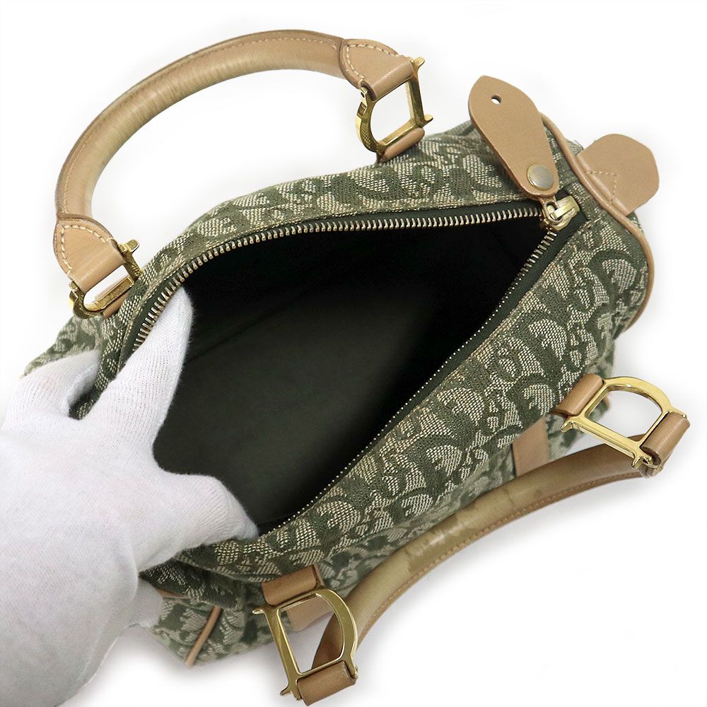 クリスチャンディオール トロッター キャンバス カーフスキン グリーン  