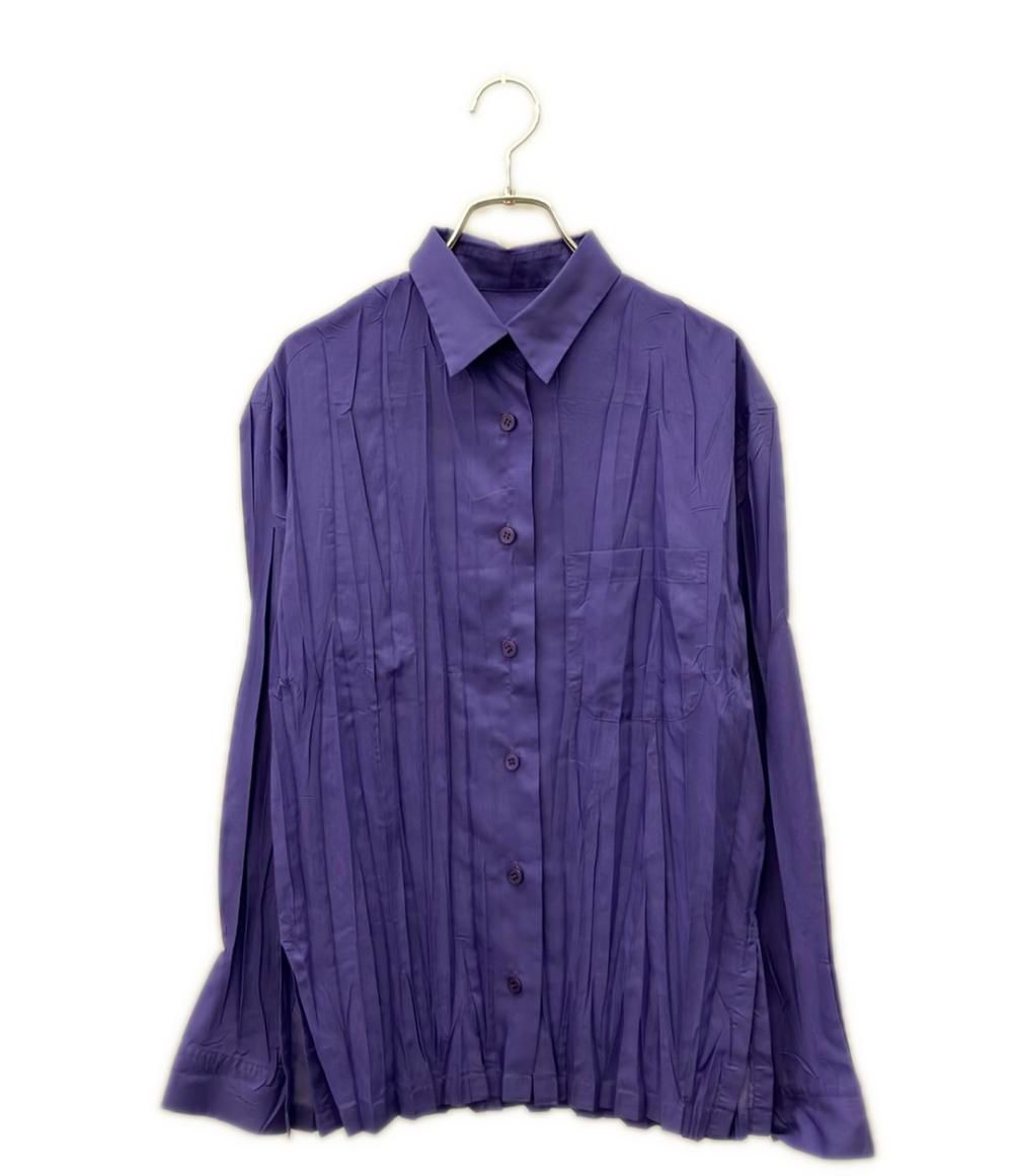極美品✨ISSEY MIYAKE プリーツ　パープル　長袖　トップス ISSEY MIYAKE - イッセイミヤケ モックネック プリーツ ロングスリーブ