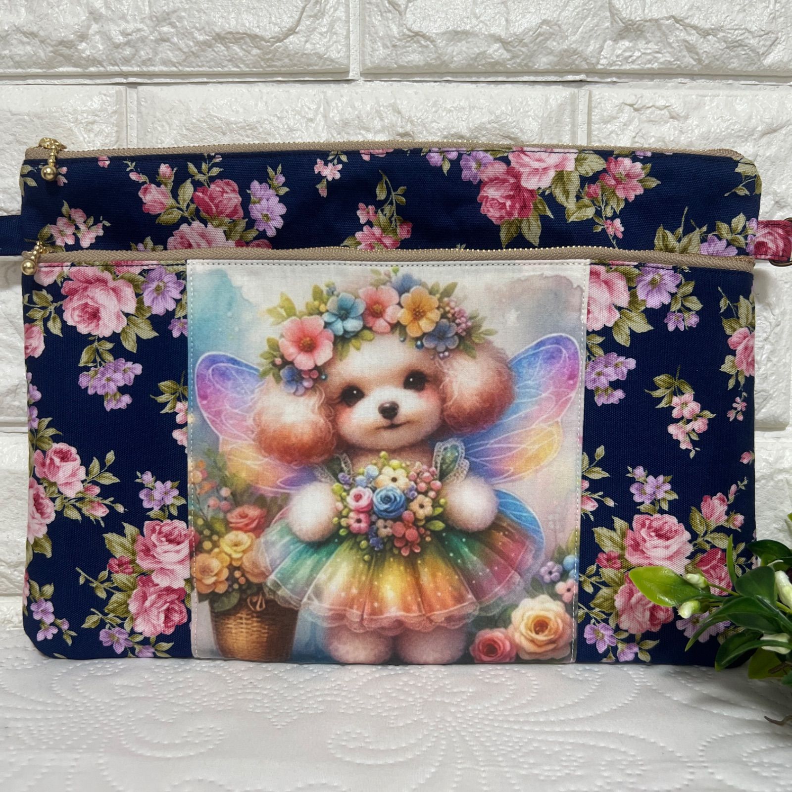 マチャ抹茶様　ボディバック　通院手帳サコッシュ　チワワ　トイプードル 7fa3e882025af937043ba0f8f97844