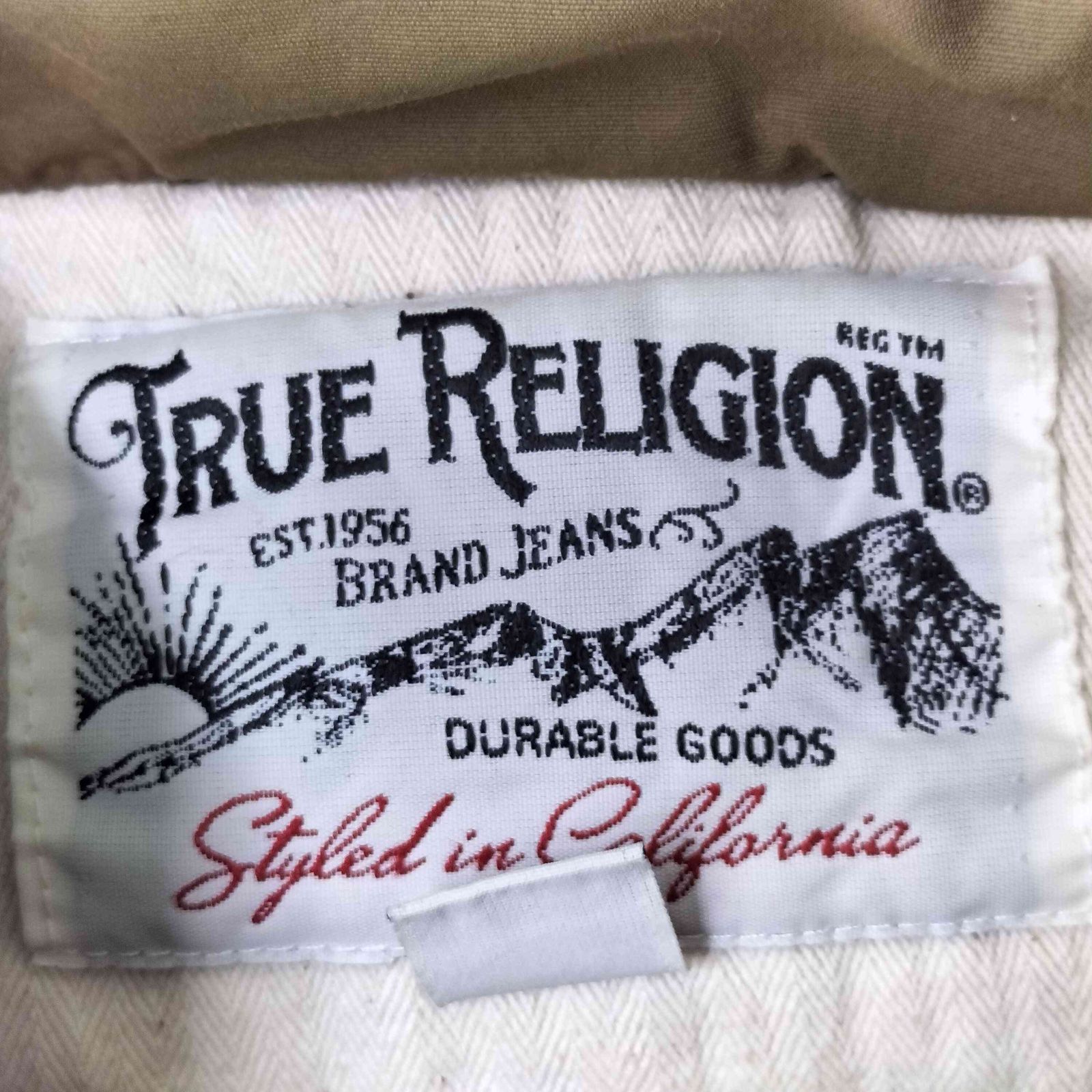 True Religion ダウンベスト トゥルーレリジョン TRUE RELIGION ロゴ刺繍 フーディーダウンベスト
