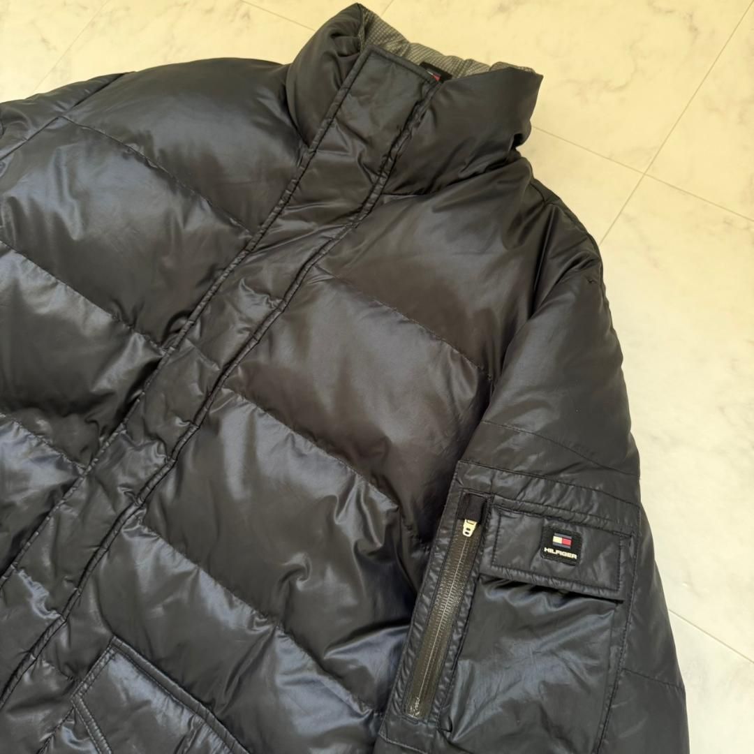 TOMMY HILFIGER リバーシブル ダウンジャケット ブラックグレー L 