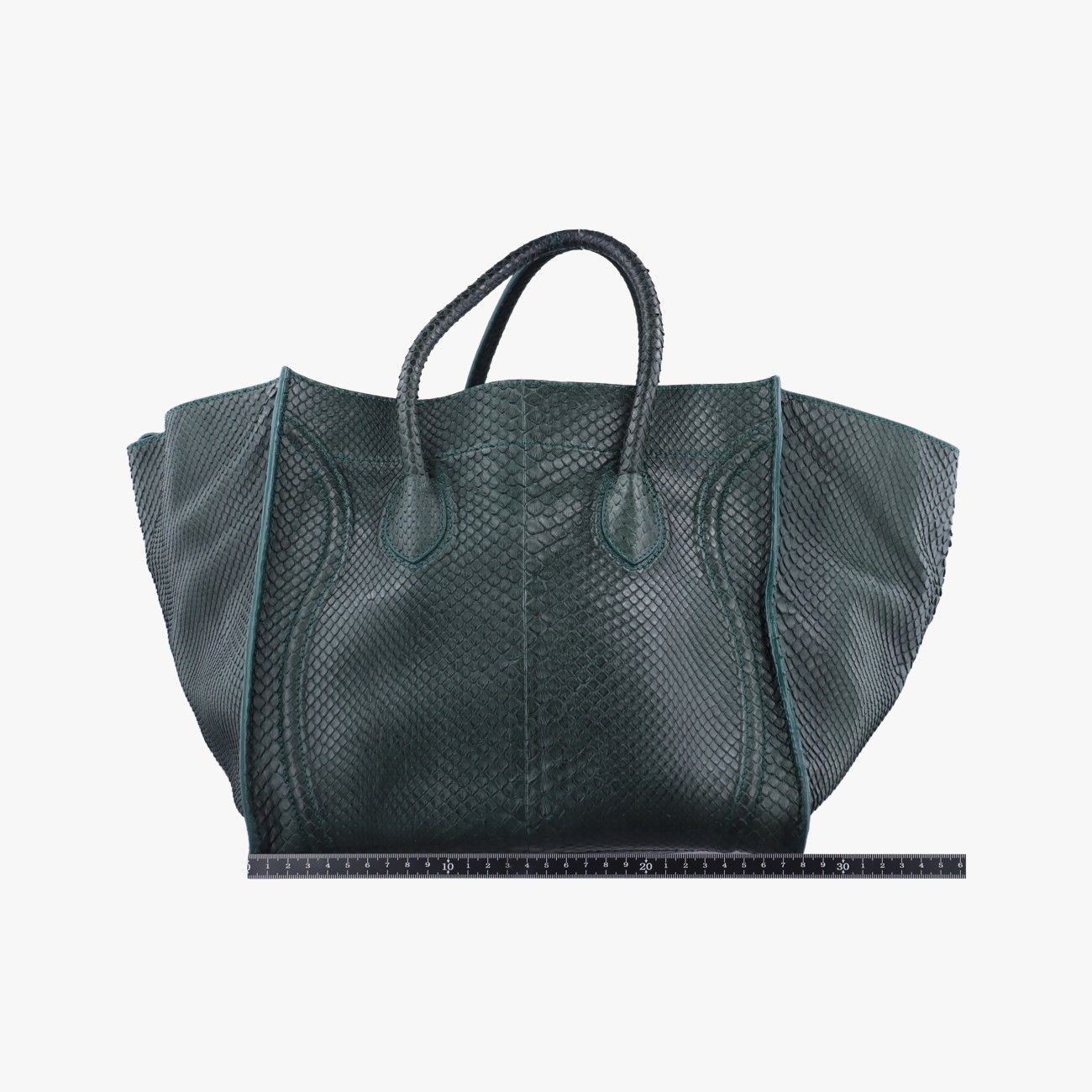 セリーヌCelineラゲージ ファントム パイソン グリーン ヘビ革 F-PA