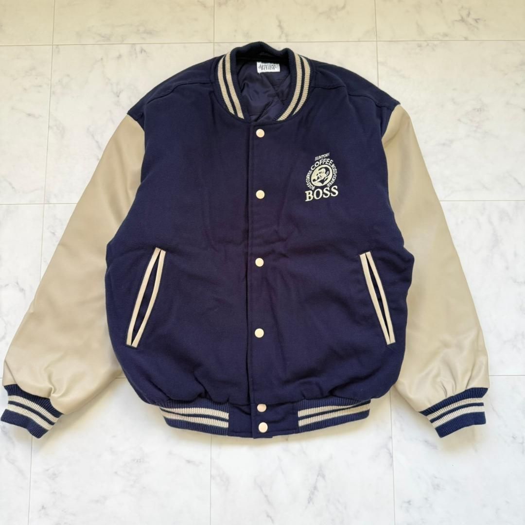 SUNTORY BOSS ボスジャン 本革スタジアムジャンパー レザー - メルカリ