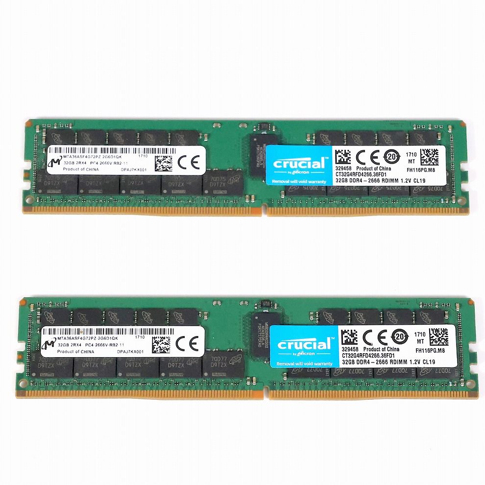 中古 DDR4メモリ 32GB x 2 CT32G4RFD4266.36FD1 Crucial - メルカリ