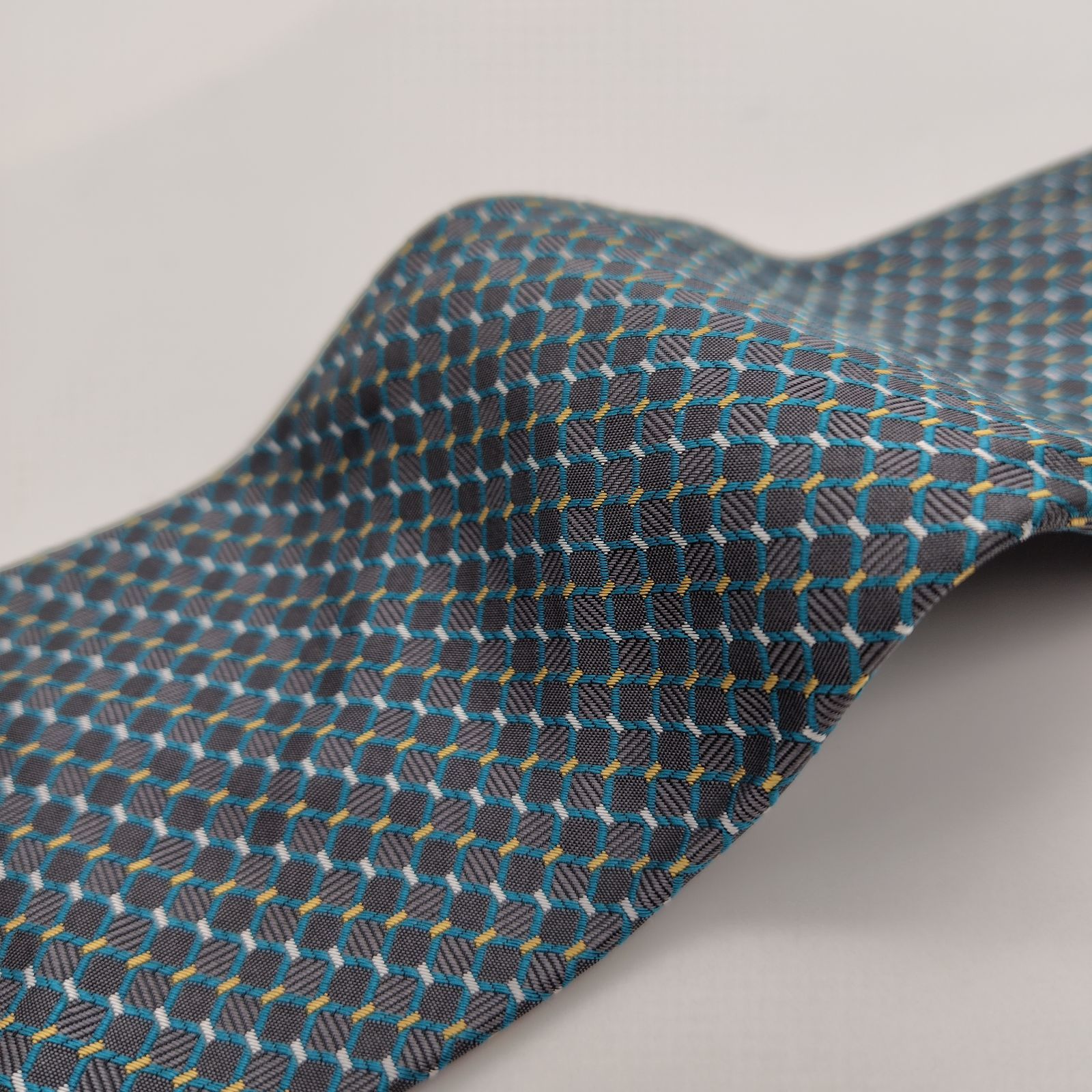 美品★タイユアタイ　シルクタイ　ペイズリー　ブルーグリーン　セッテピエゲ 極美品・新品】TIE YOUR TIE ネクタイ セッテピエゲ イタリア製 シルク