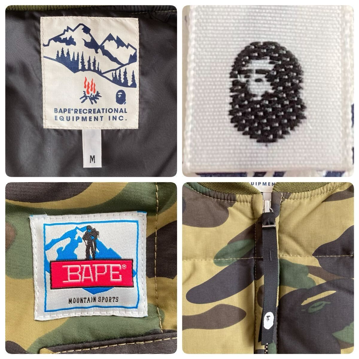 ダウンベスト 1st camo green Mサイズ a bathing ape BAPE Down Vest 