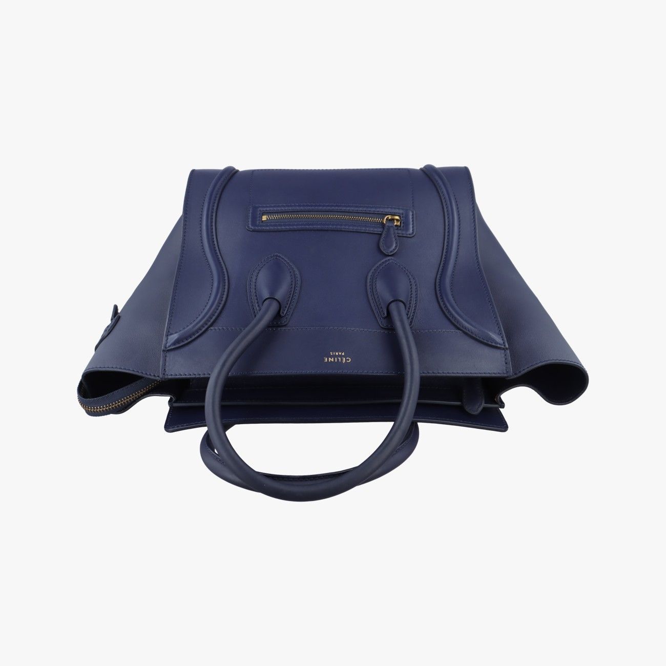 セリーヌCelineラゲージミニショッパー ネイビー レザー S-AT-1103 S