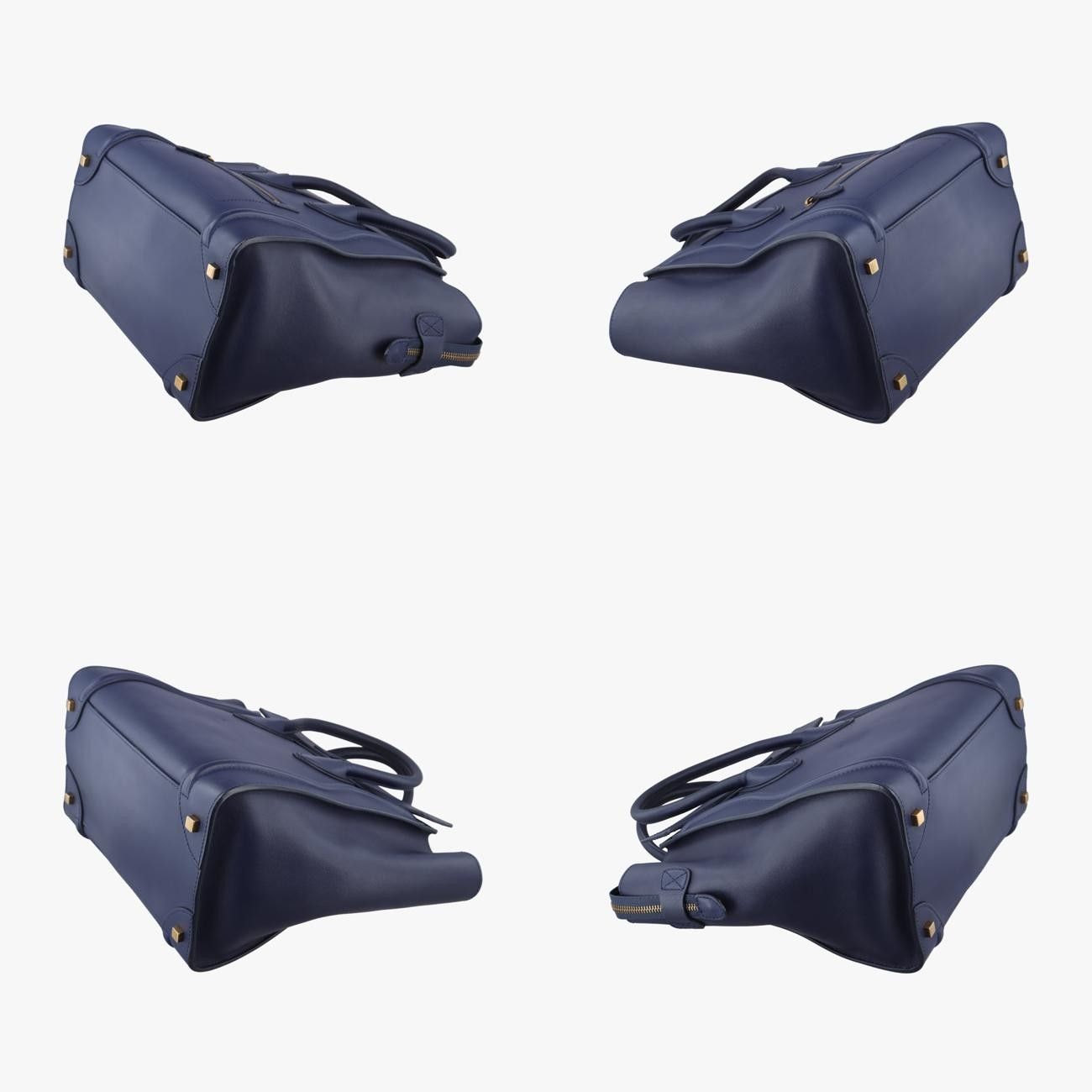 セリーヌCelineラゲージミニショッパー ネイビー レザー S-AT-1103 S