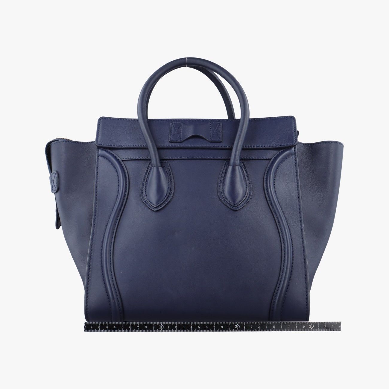 セリーヌCelineラゲージミニショッパー ネイビー レザー S-AT-1103 S