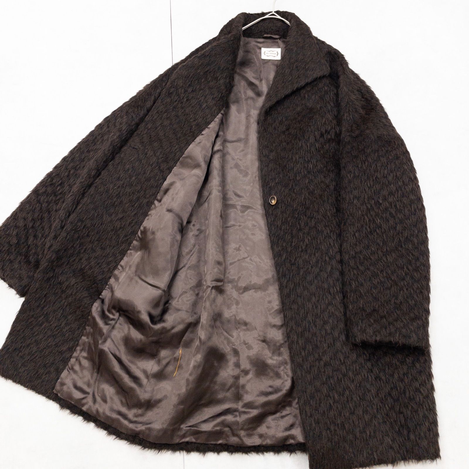 AGNONA アニオナ ロングコート シャギー アルパカ ウール ブラウン