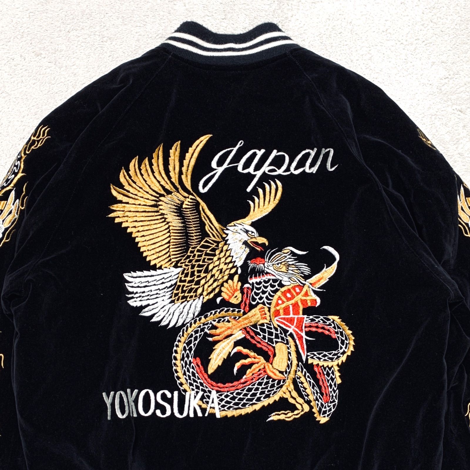 Shoot One スーベニアジャケット スカジャン 別珍 ベロア 刺繍 龍 鷲