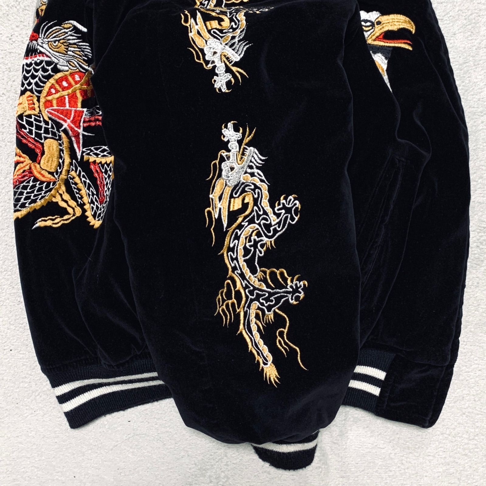 Shoot One スーベニアジャケット スカジャン 別珍 ベロア 刺繍 龍 鷲