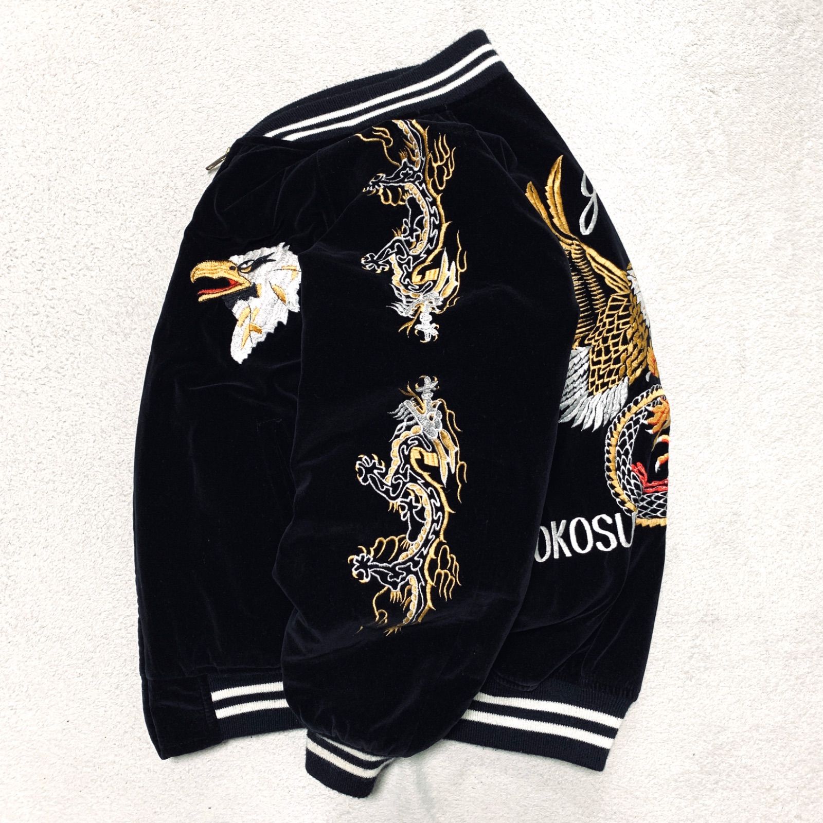 Shoot One スーベニアジャケット スカジャン 別珍 ベロア 刺繍 龍 鷲