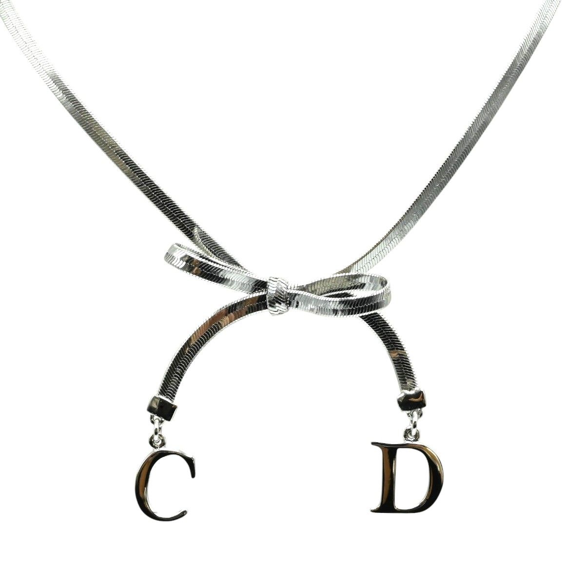 Christian Dior クリスチャンディオール リボン/CDロゴ GP ネックレス