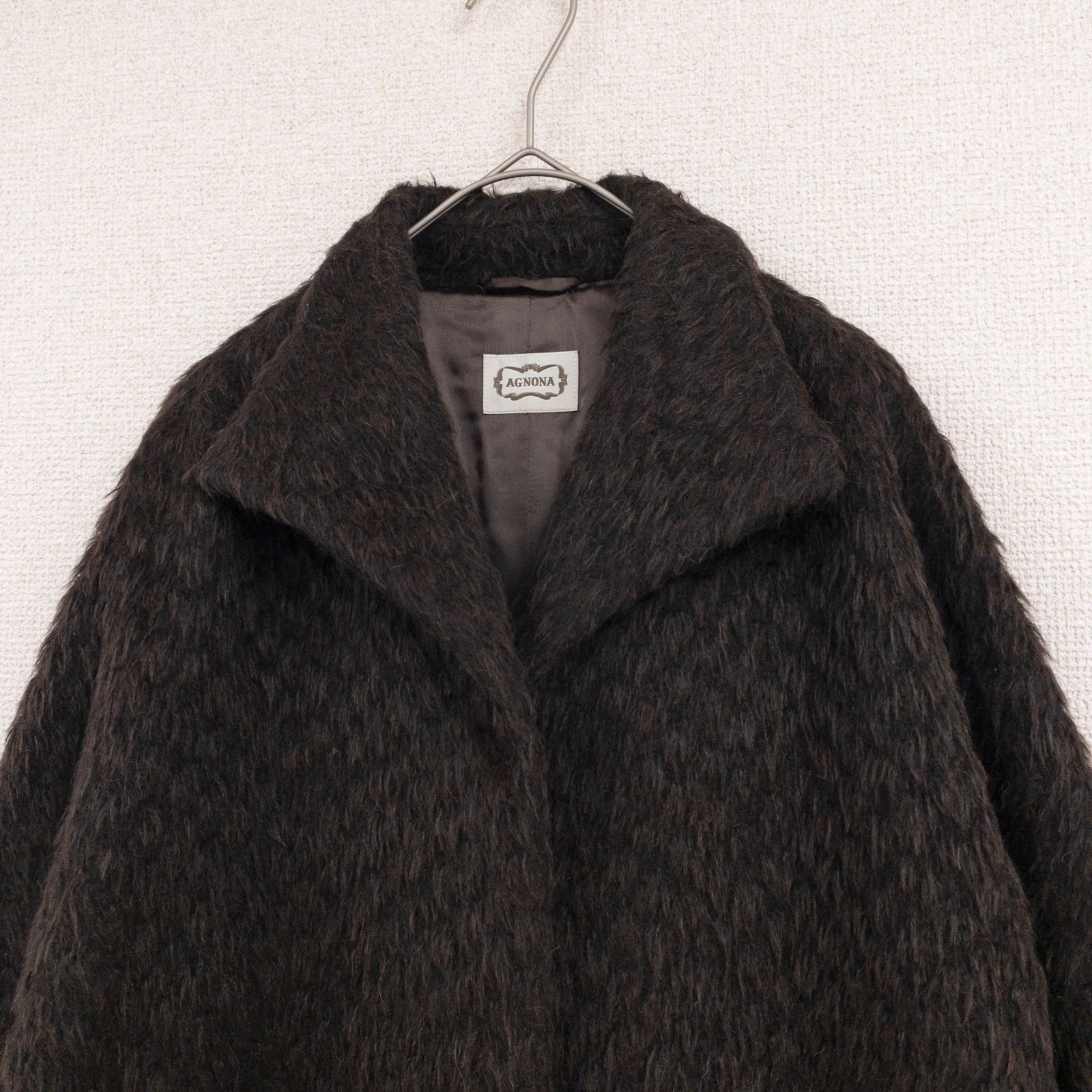 AGNONA アニオナ ロングコート シャギー アルパカ ウール ブラウン
