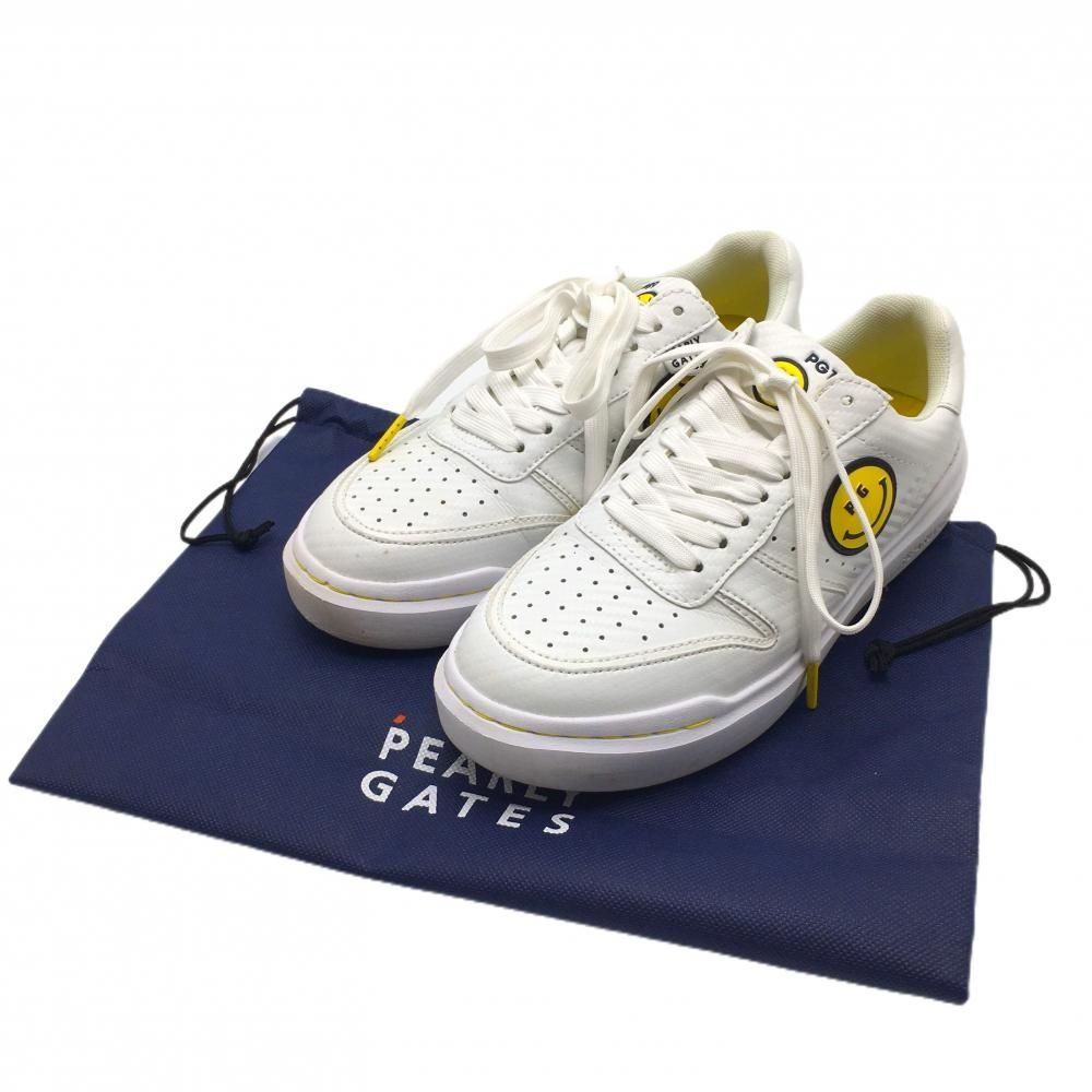美品】パーリーゲイツ ローカットゴルフシューズ 白 053-5192302