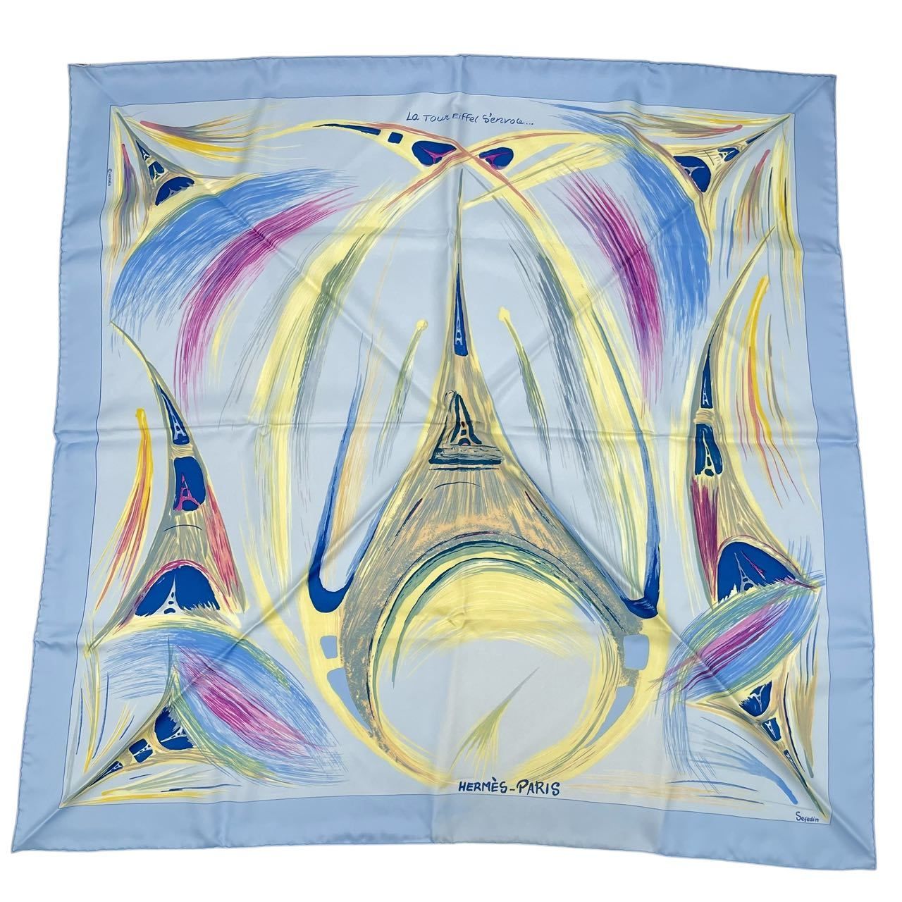 極美品 HERMES エルメス スカーフ シルク カレ90 La Tour Eiffel S
