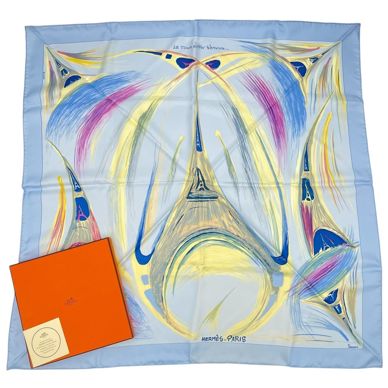 極美品 HERMES エルメス スカーフ シルク カレ90 La Tour Eiffel S