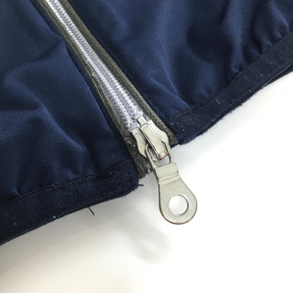 美品】ルコックゴルフ ジャケット ネイビー×グレー 袖ライン ロゴ白