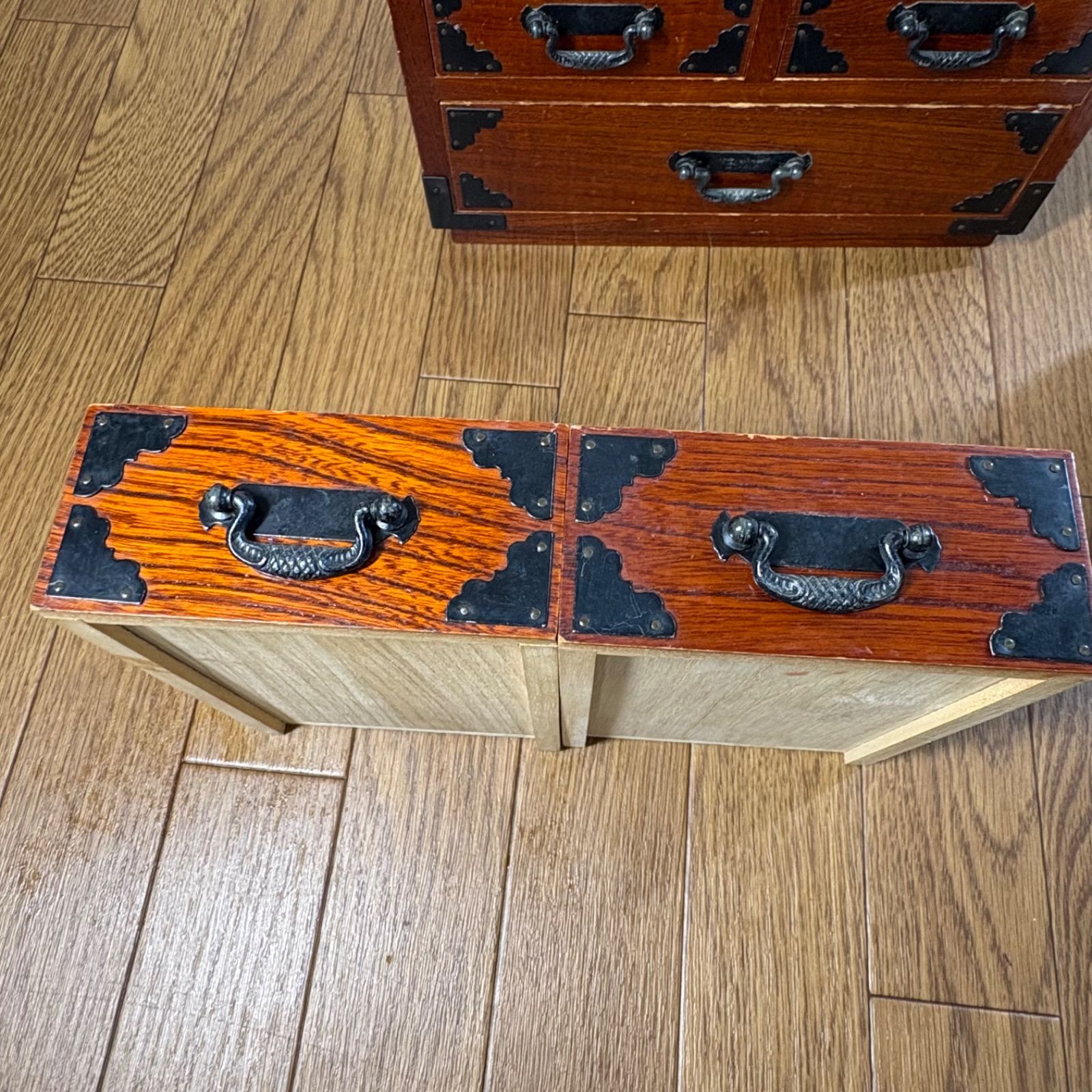 昭和レトロ 飛騨高山けやき工芸 3段箪笥 整理箪笥 古道具 古雑貨