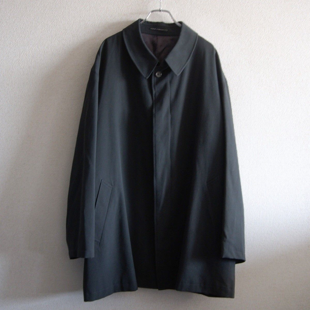 Y's ワイズ ウール ステンカラーコート 黒2 90s/アーカイブ】Y's for men【ウール ステンカラー コート】 ブラック