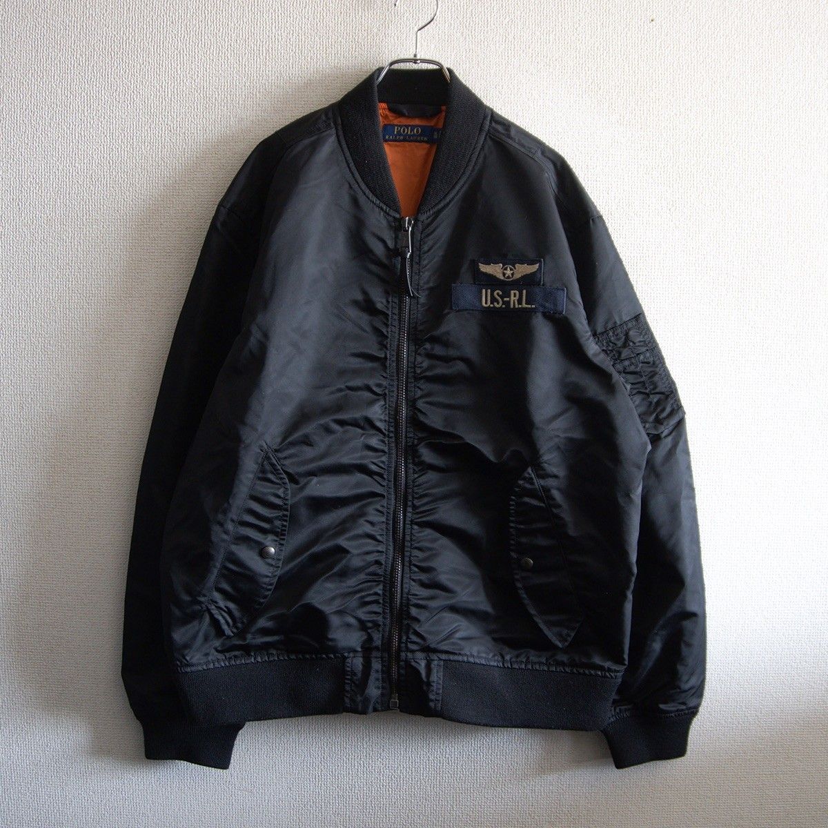 Polo Ralph Lauren MA-1 フライトジャケット ブラック ビッグサイズ】POLO RALPH LAUREN 【MA-1 フライトジャケット】XL