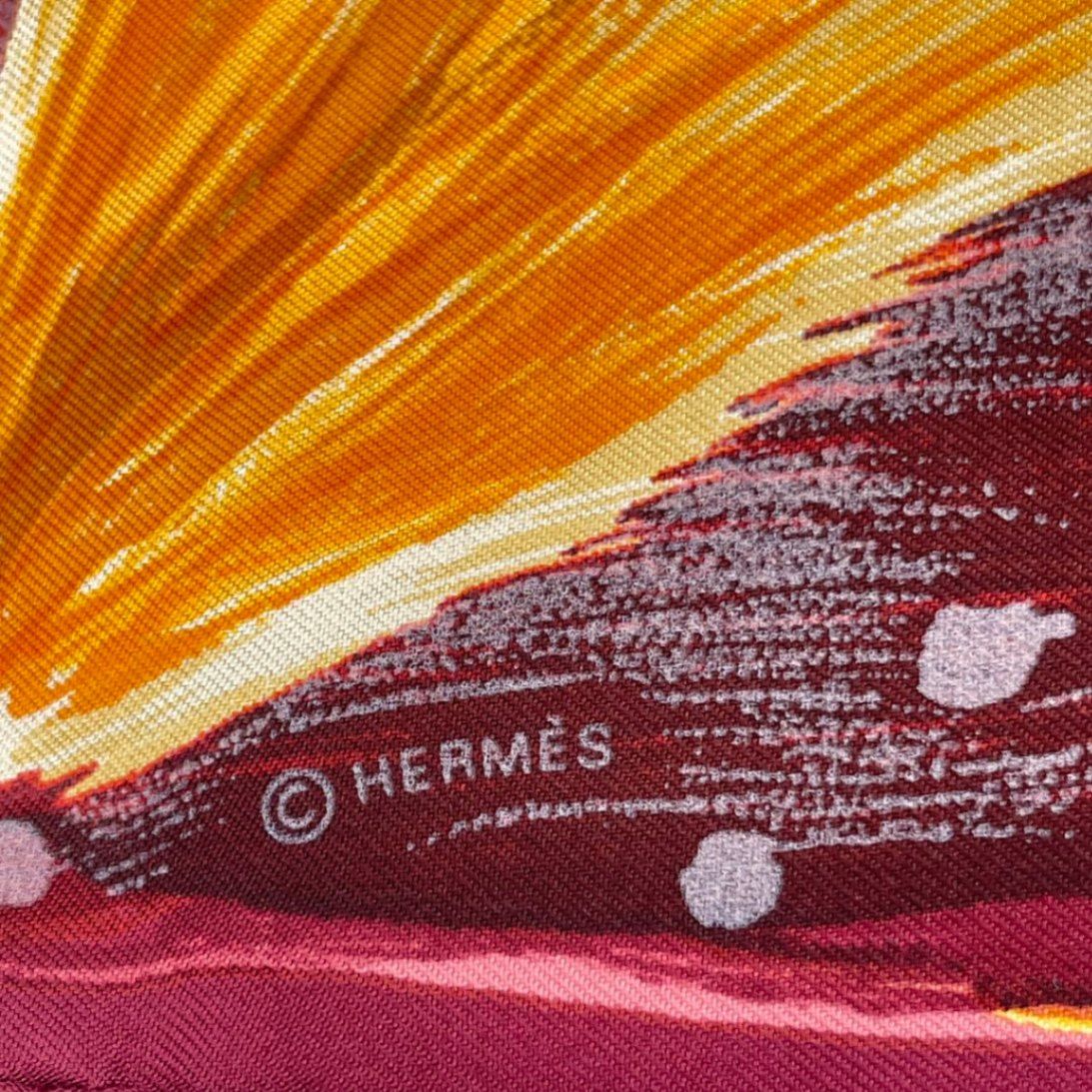 新品同様 HERMES エルメス スカーフ シルク100% カレ90 FEUX DU CIEL