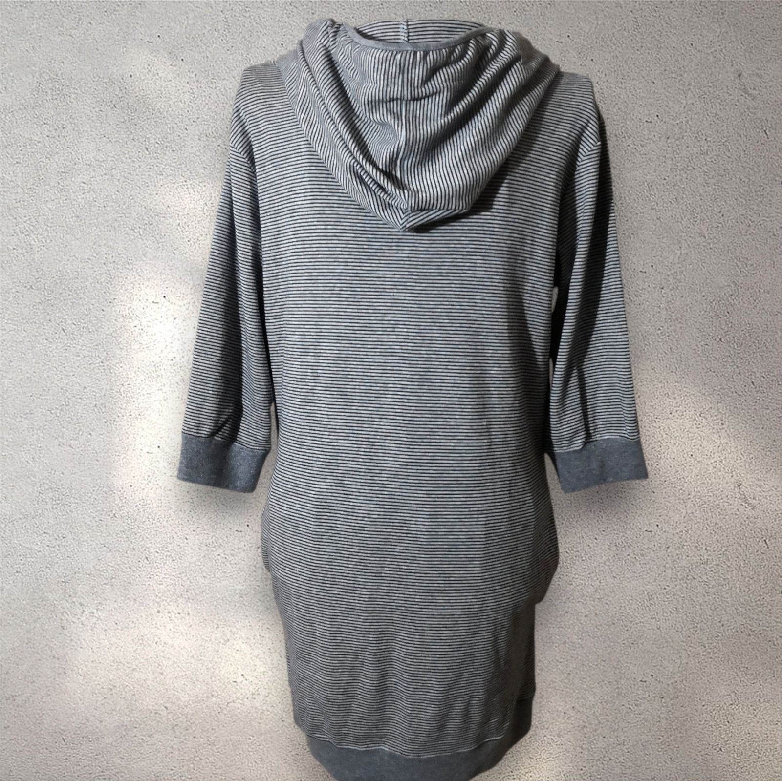 theory luxe セオリーリュクス 五分袖パーカー フーディー 黒×グレー